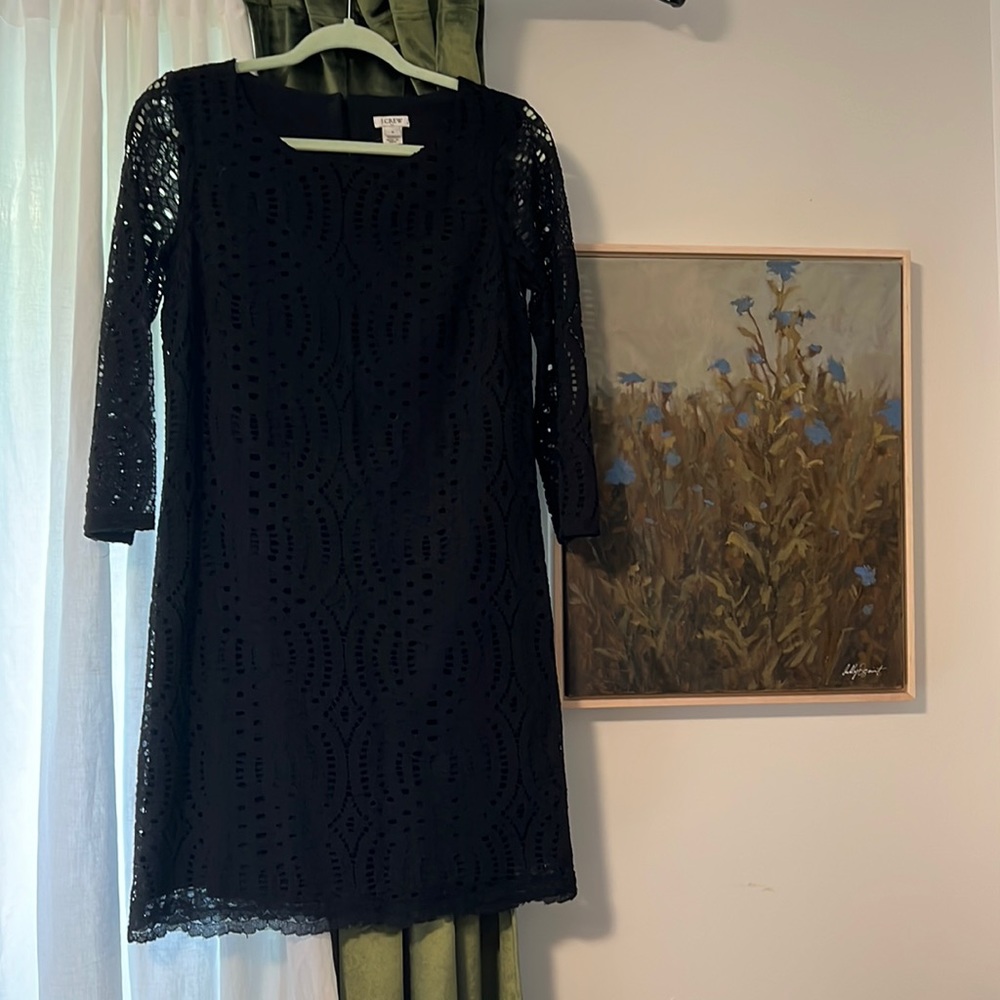 NWTs J Crew Black Lace Dress